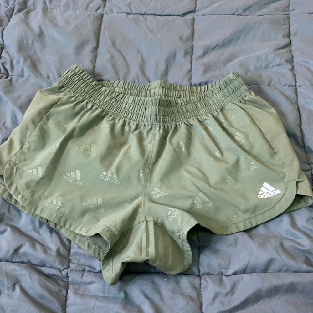 Adidas Army green athletic shorts